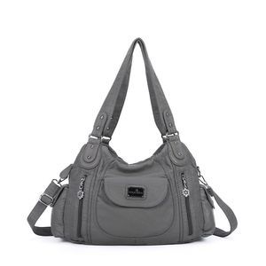 Large Multi-Pocket Hobo Tote Satchel Purse – Faux Leather